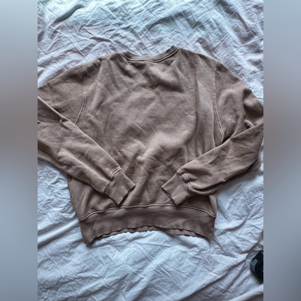 Zara Brown Oversized Sweatshirt Graphic Minimal Streetwear Pullover Sweater S - Picture 8 of 11